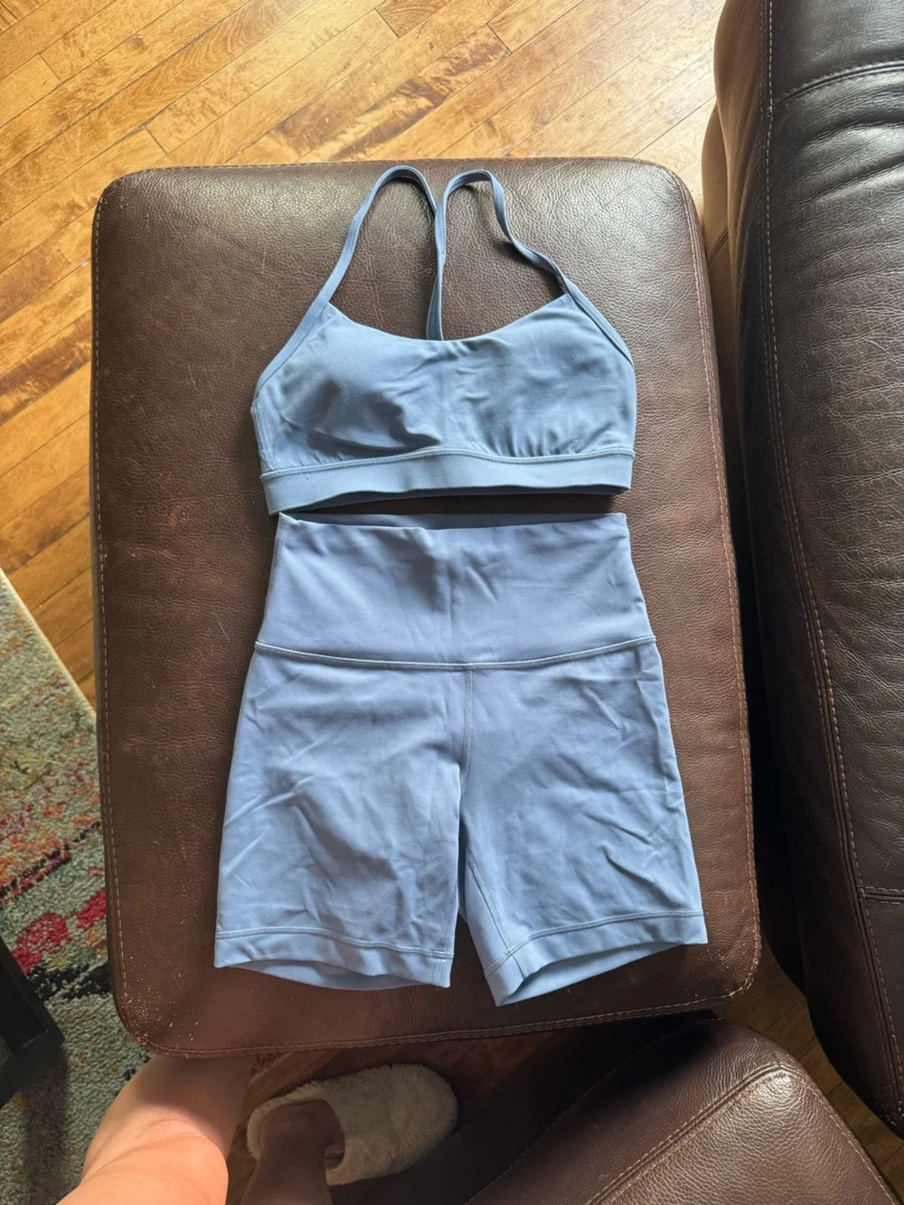 lululemon matching set in oasis blue